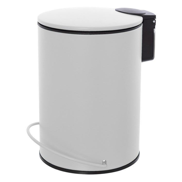 Pattumiera 3L in acciaio BathCore serie Prisma - Bianco opaco