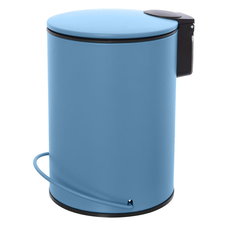 Pattumiera 3L in acciaio BathCore serie Prisma - Blu pastello opaco