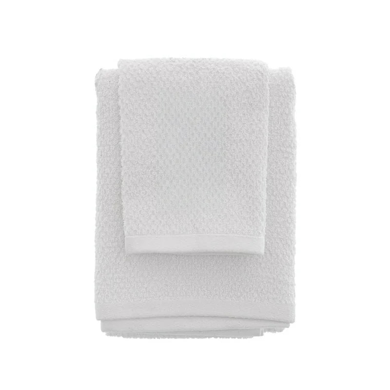 Set asciugamani viso e ospite in cotone BathCore serie Prisma - Bianco