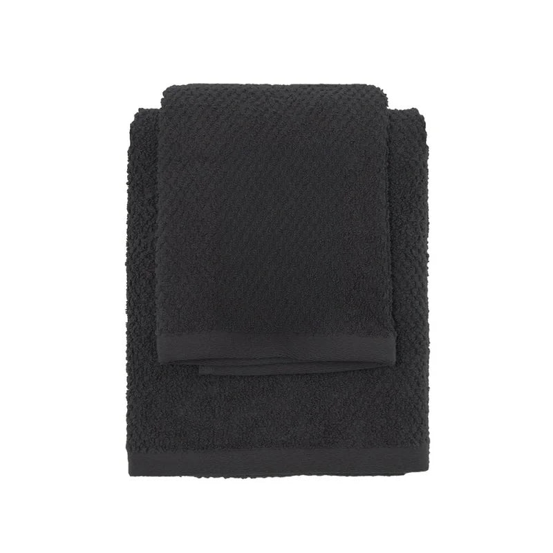 Set asciugamani viso e ospite in cotone BathCore serie Prisma - Nero