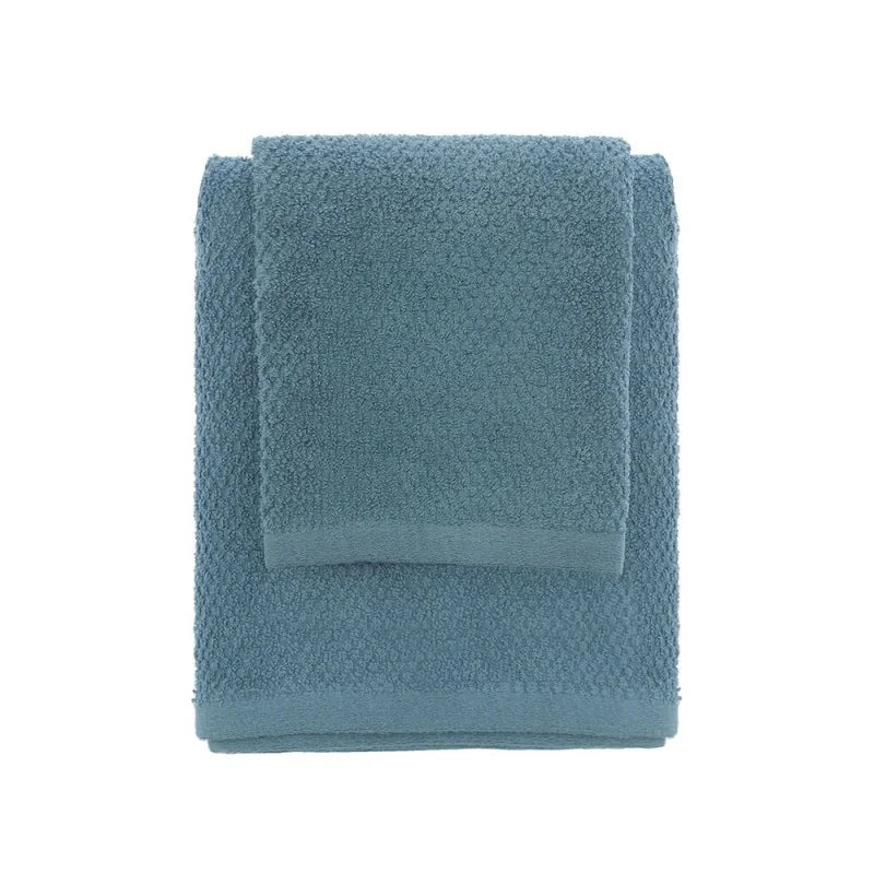 Set asciugamani viso e ospite in cotone BathCore serie Prisma - Blu pastello