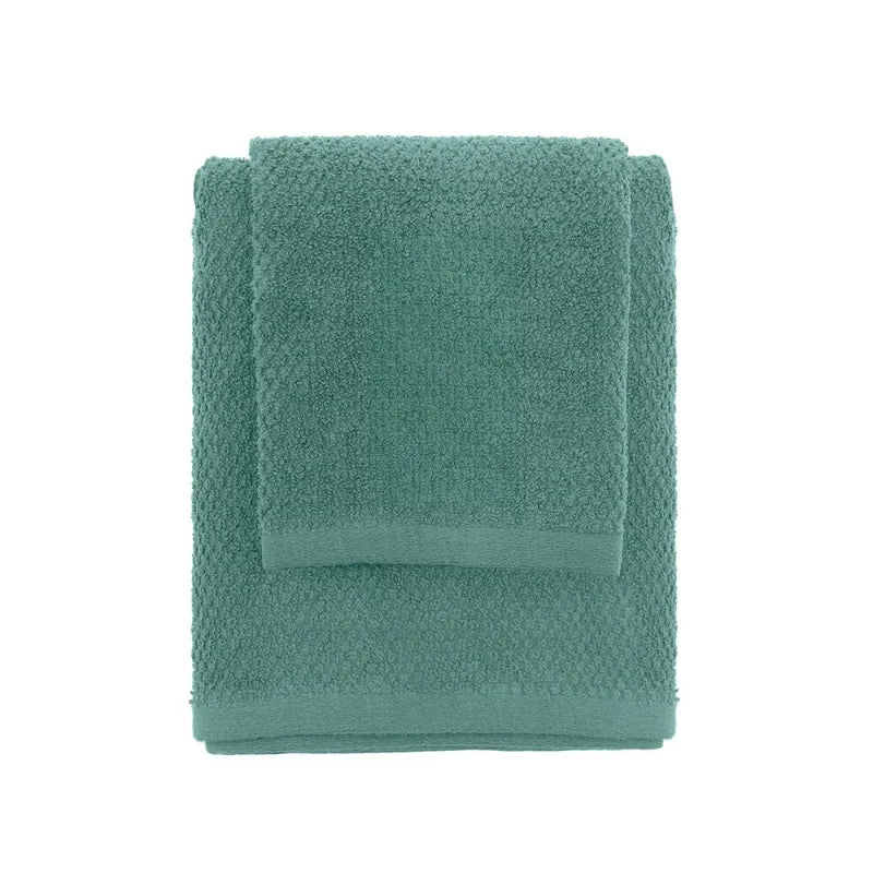 Set asciugamani viso e ospite in cotone BathCore serie Prisma - Verde