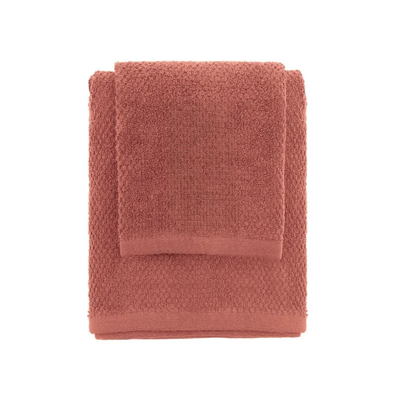 Set asciugamani viso e ospite in cotone BathCore serie Prisma - Rosso Mattone