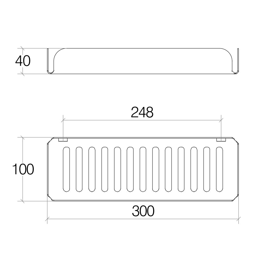 Portaoggetti doccia rettangolare a muro in acciaio inox satinato Lineabeta collezione Filo