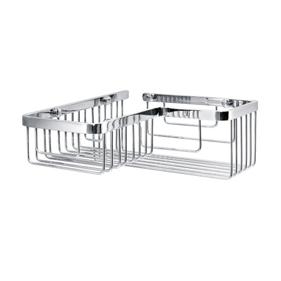 Portaoggetti angolare doccia grigliato a forma di L in ottone cromato Lineabeta collezione Filo