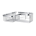 Portaoggetti angolare doccia grigliato a forma di L in ottone cromato Lineabeta collezione Filo