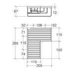 Portaoggetti angolare doccia grigliato a forma di L in ottone cromato Lineabeta collezione Filo