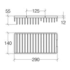Portaoggetti doccia grigliato rettangolare in ottone cromato 29x14 cm collezione Filo di Lineabeta