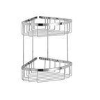 Griglia portaoggetti doccia angolare doppia in ottone cromato Lineabeta collezione Filo