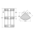 Griglia portaoggetti doccia angolare tripla in ottone cromato Lineabeta collezione Filo