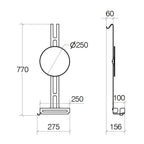 Griglia portaoggetti doccia da appendere con ripiano contenitore e specchio regolabile Lineabeta collezione Filo in alluminio verniciato nero