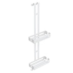 Griglia portaoggetti doccia da appendere con doppio ripiano contenitore Lineabeta collezione Filo in alluminio verniciato bianco