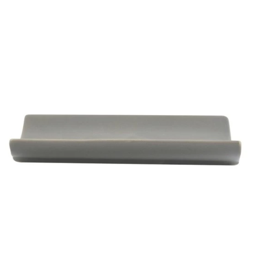 Porta Sapone in ceramica di colore grigio  collezione Athena.