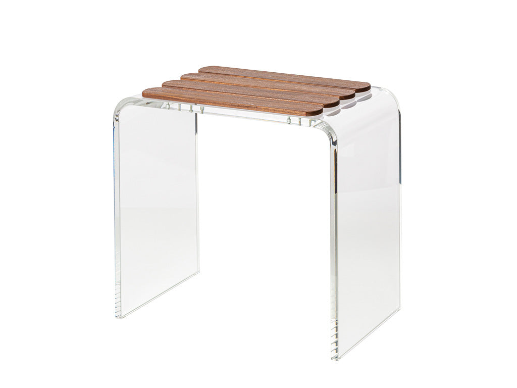 Sgabello 'Tancho Stool' con seduta in legno Teak by Cipi cm 30 x 36 x 48h