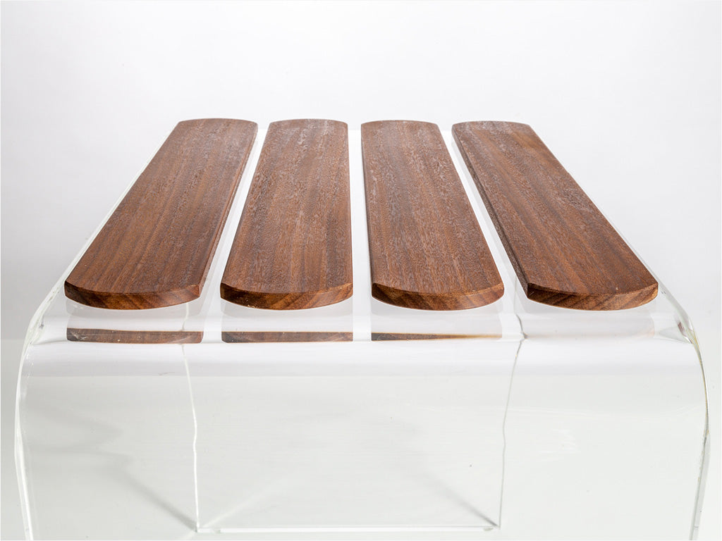 Sgabello 'Tancho Stool' con seduta in legno Teak by Cipi cm 30 x 36 x 48h