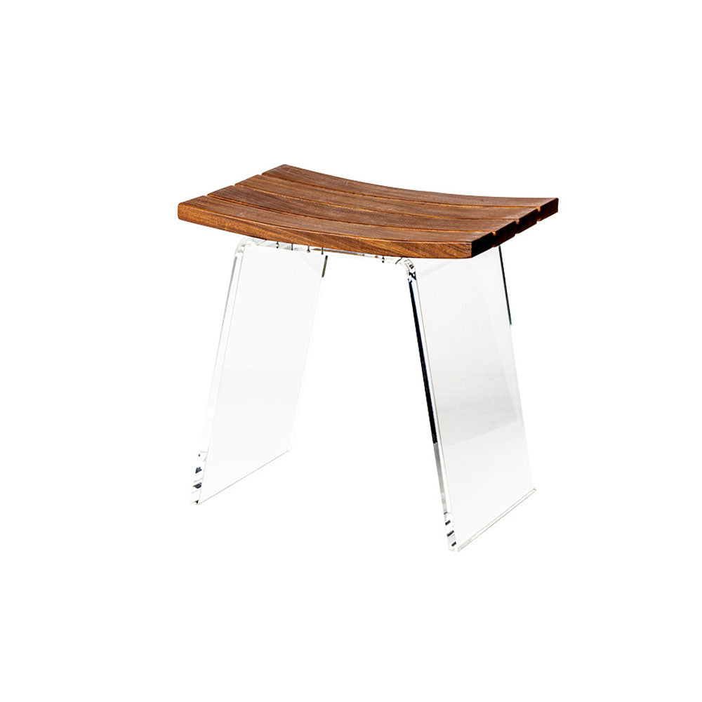 Sgabello 'Koi Stool' con seduta in legno Teak by Cipi cm 45 x 34 x 43