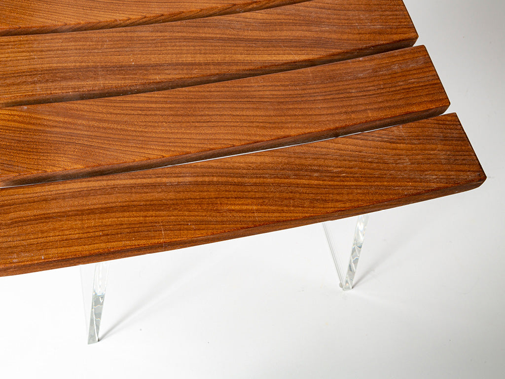 Sgabello 'Koi Stool' con seduta in legno Teak by Cipi cm 45 x 34 x 43