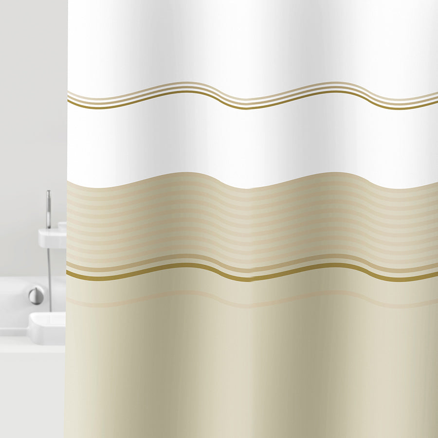 Tenda per doccia in vinile 100% Pvc riciclabile. Modello Vaniglia Dimensioni cm 180x200h