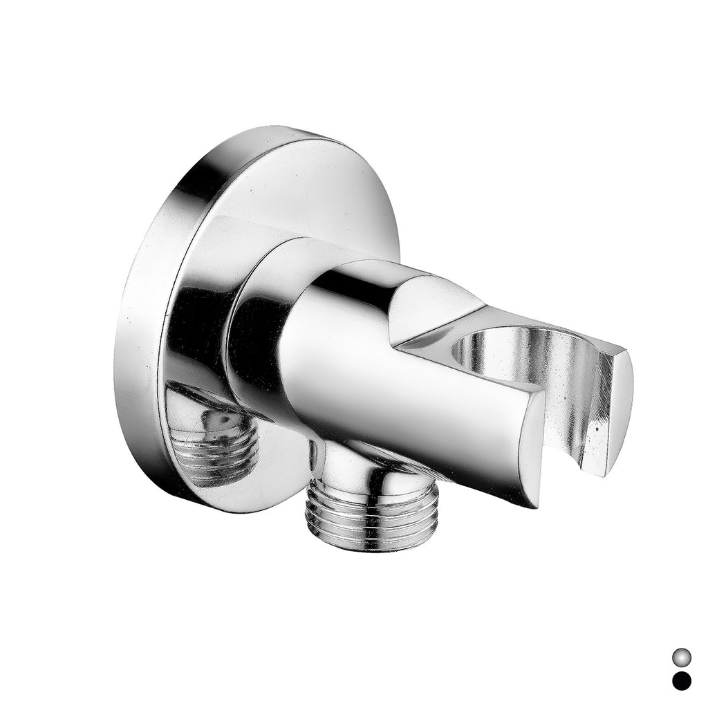 Presa acqua tonda con supporto doccetta RubiFlux - Cromo