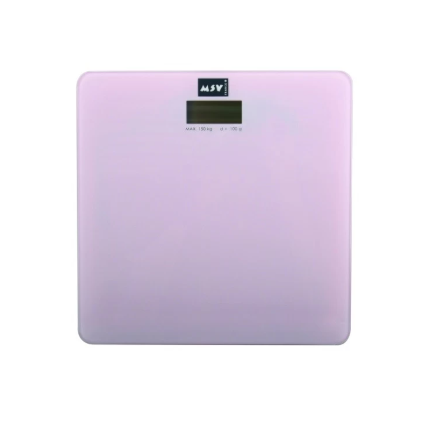 Bilancia pesapersone 29x29cm in vetro rosa pastello collezione DIANA