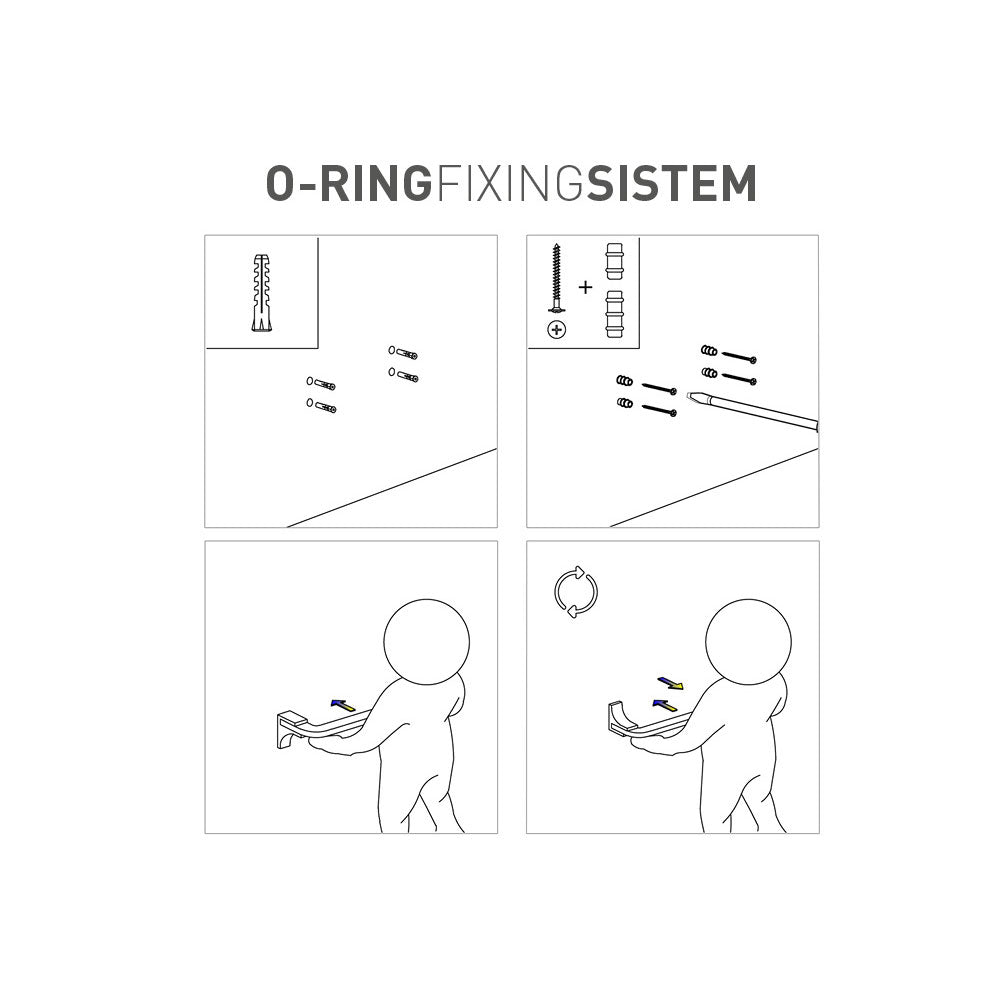 Gancio Porta Asciugamani a Muro 'Angus' in alluminio - cm 4