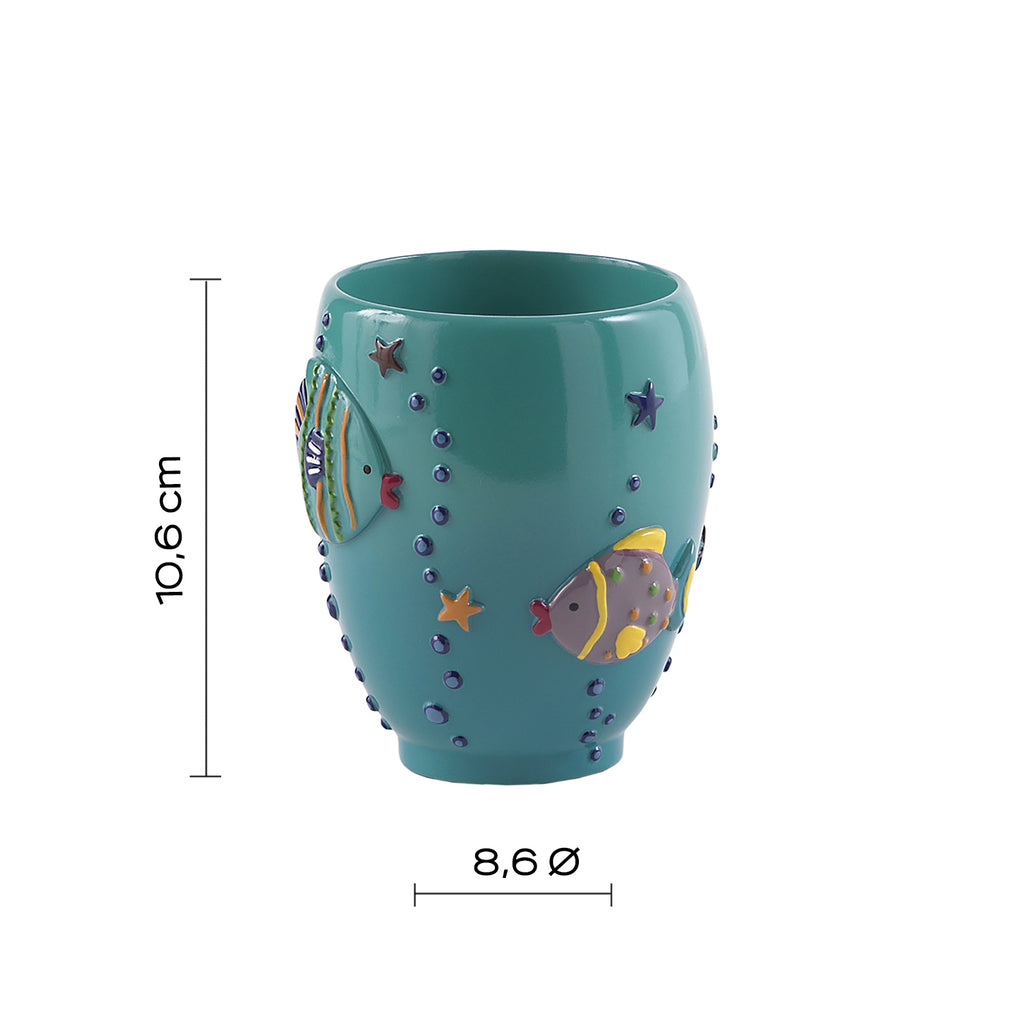 Portaspazzolini Gedy serie Dori - Turchese