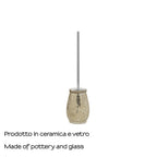 Scopino con ciuffo in setole Gedy serie Myosotis - Crema/Oro