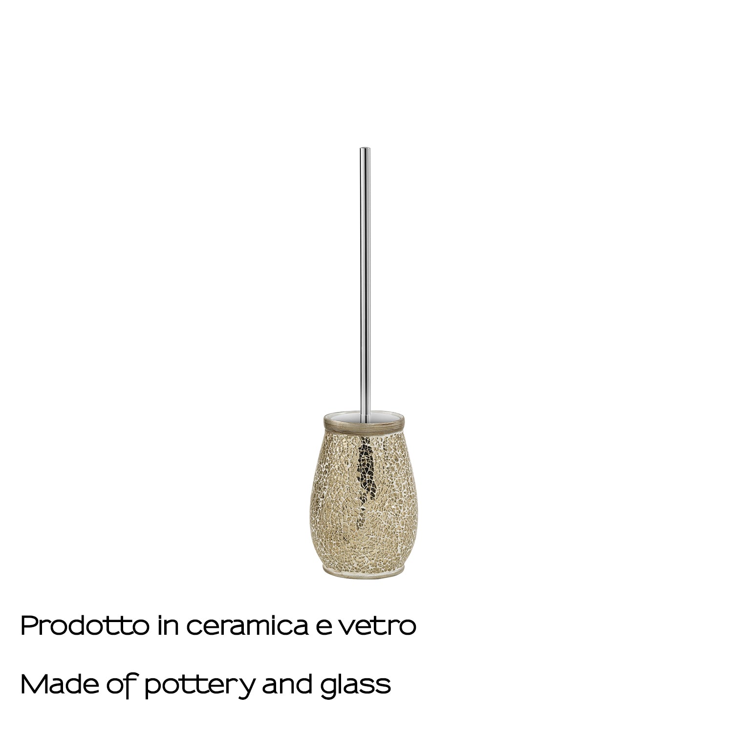 Scopino con ciuffo in setole Gedy serie Myosotis - Crema/Oro