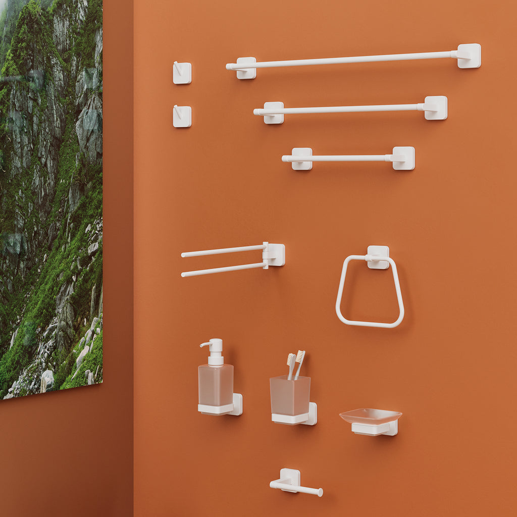 Portarotolo Gedy modello Tonga 14.3x6.9xH4.7 cm - Bianco Matt