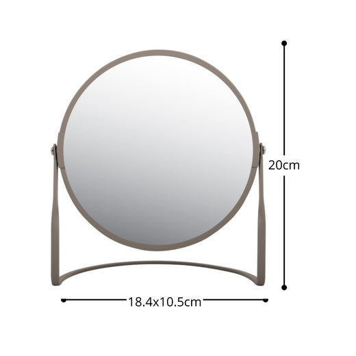 Specchio ingranditore da tavolo su base in acciaio modello Akira colore tortora opaco