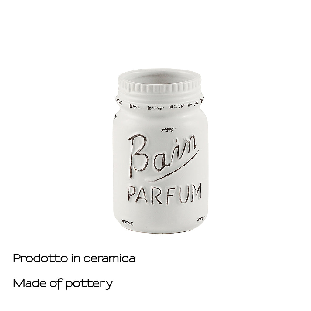 Portaspazzolini in ceramica Gedy serie Catherine - Bianco