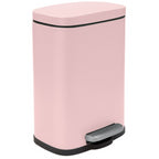 Pattumiera a pedale modello Akira in acciaio capienza 5 litri colore rosa opaco