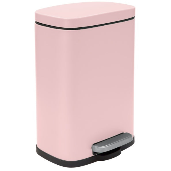 Pattumiera a pedale modello Akira in acciaio capienza 5 litri colore rosa opaco