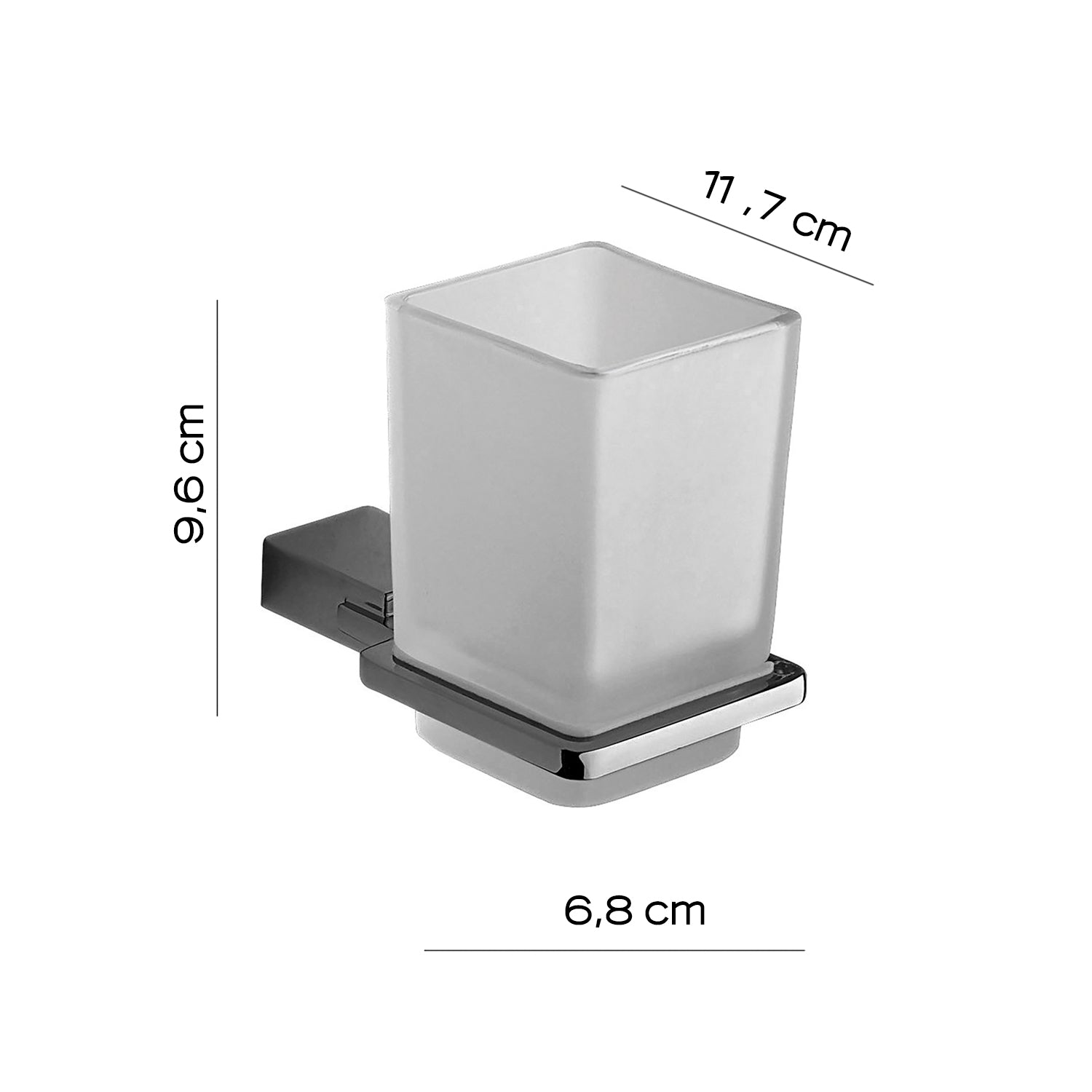 Portaspazzolini in Acciaio Inox di Gedy serie Kansas - Cromato