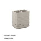 Portaspazzolini da appoggio in resina Gedy serie Quadrotto - Tortora chiaro