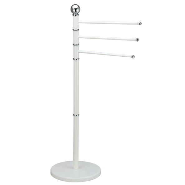 Piantana porta asciugamani a 3 rami in Acciaio - Bianco