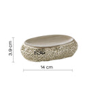 Portasapone in ceramica e vetro Gedy serie Myosotis - Crema/Oro