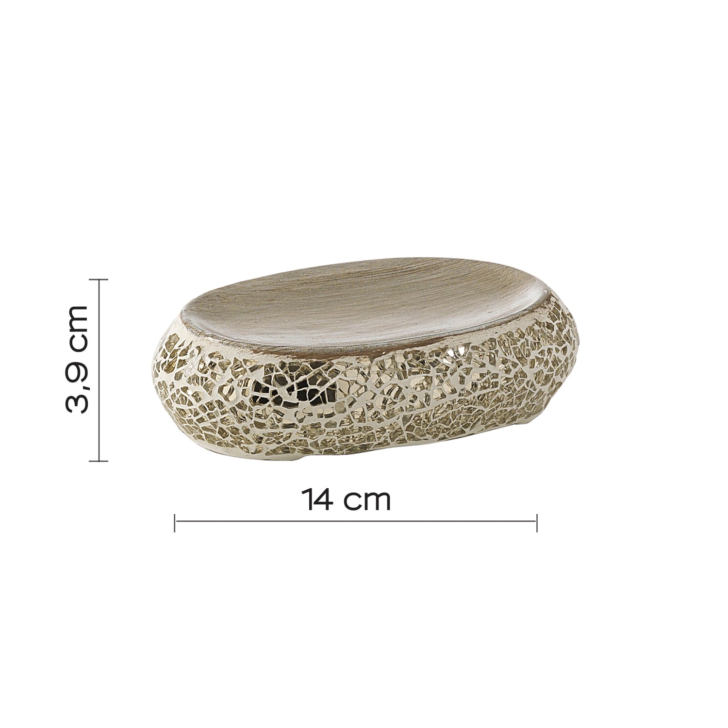 Portasapone in ceramica e vetro Gedy serie Myosotis - Crema/Oro