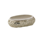 Portasapone in ceramica e vetro Gedy serie Myosotis - Crema/Oro