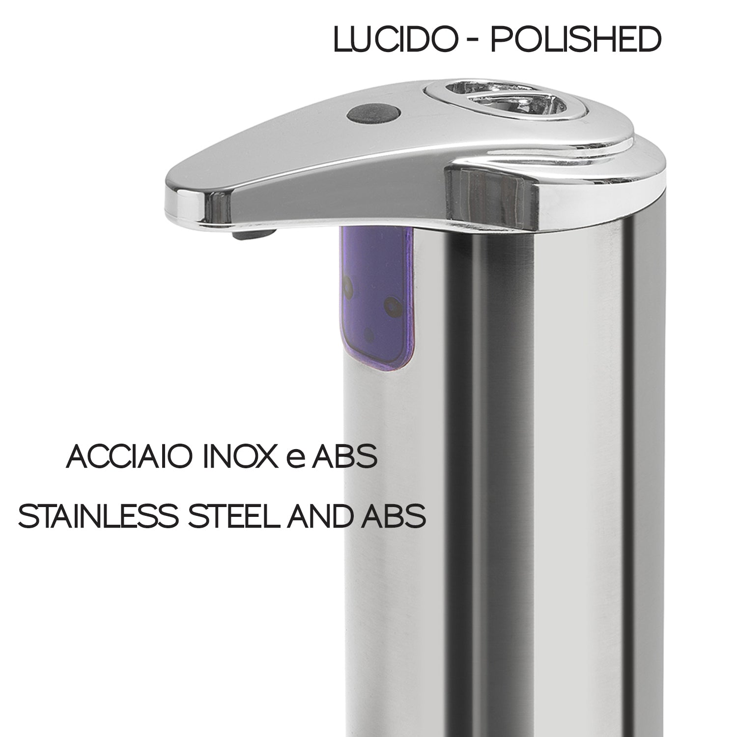 Distributore sapone/gel igienizzante di Gedy modello Chromis da 240 ml - Lucido