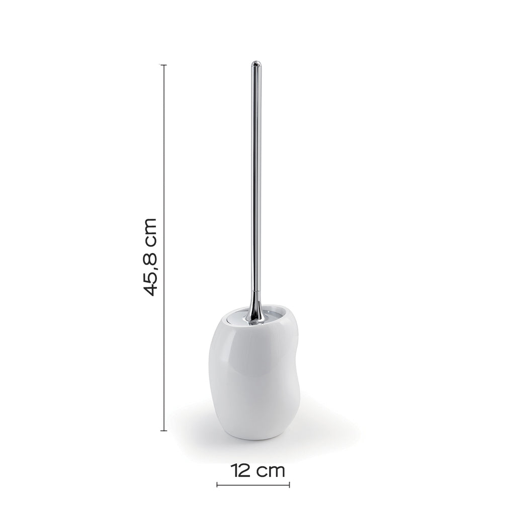 Scopino da appoggio con ciuffo in setole Gedy serie Iside - Bianco Lucido