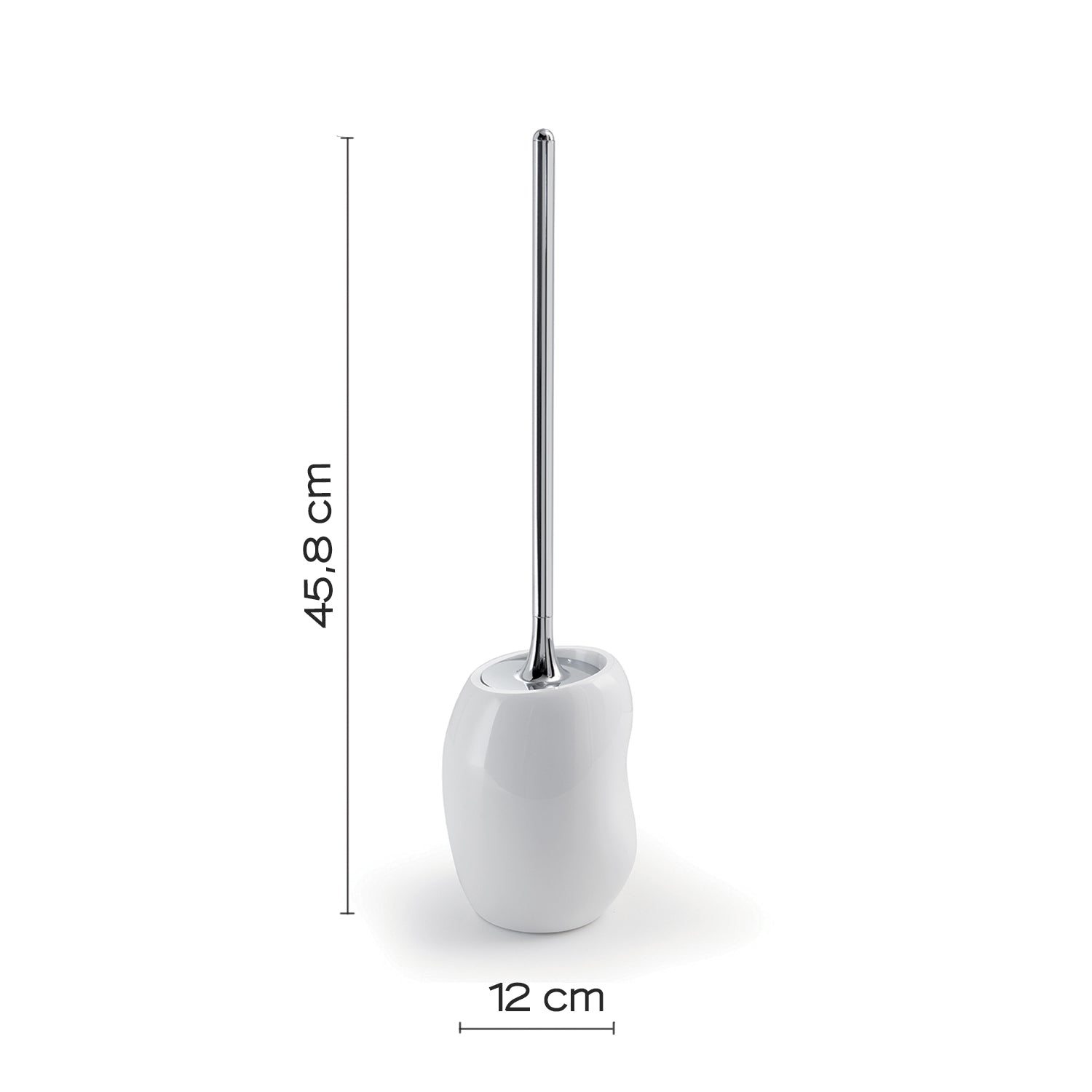 Scopino da appoggio con ciuffo in setole Gedy serie Iside - Bianco Lucido