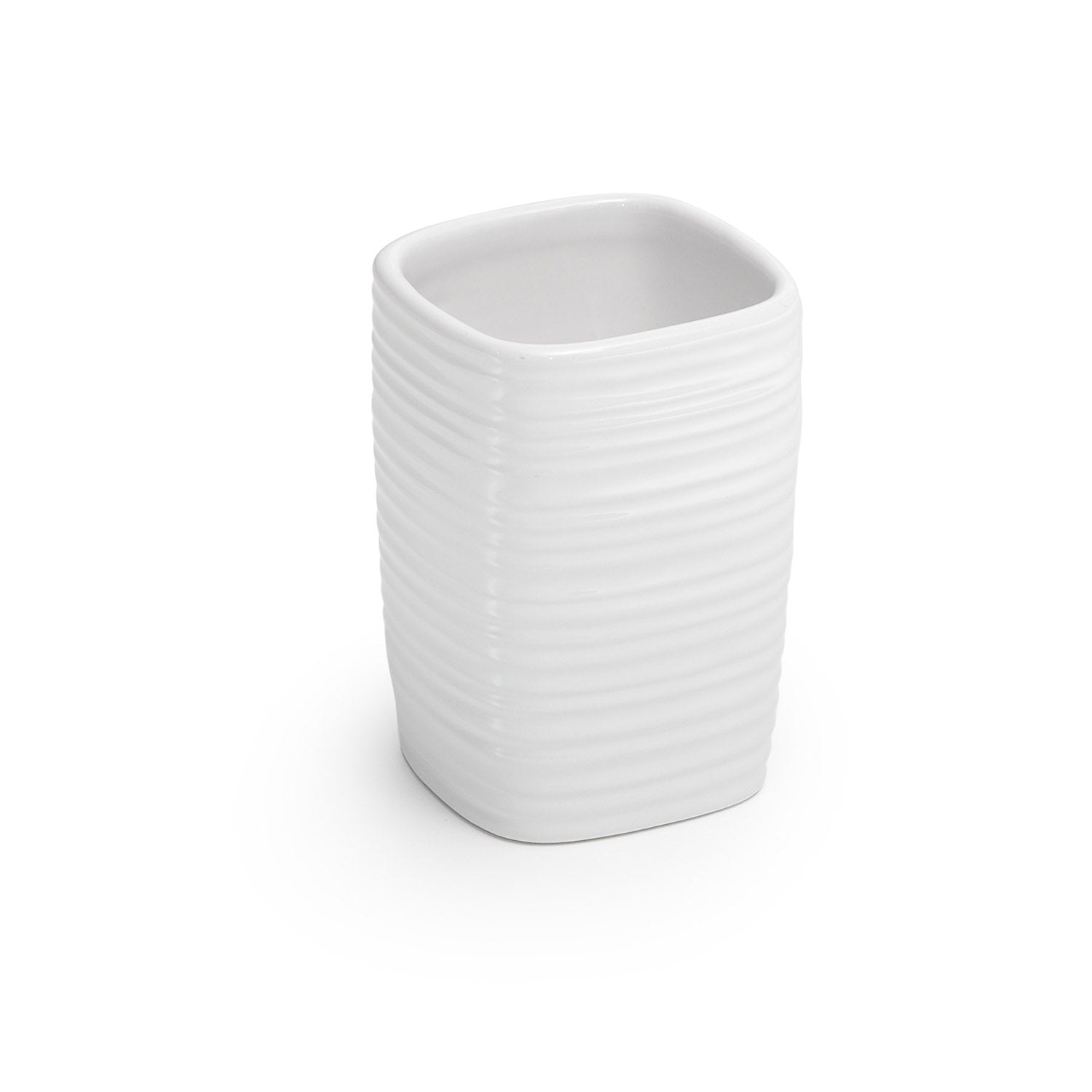 Portaspazzolini in ceramica Gedy serie Kelly - Bianco