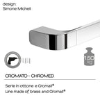 Portasalviette 25 cm in Ottone e Cromall Outline di Gedy - Cromato