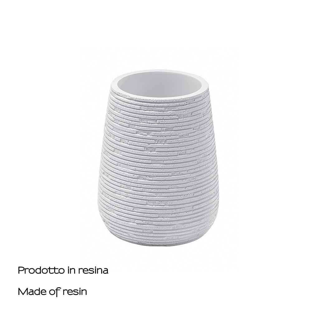 Portaspazzolini da appoggio in resina Gedy serie Gemini - Bianco