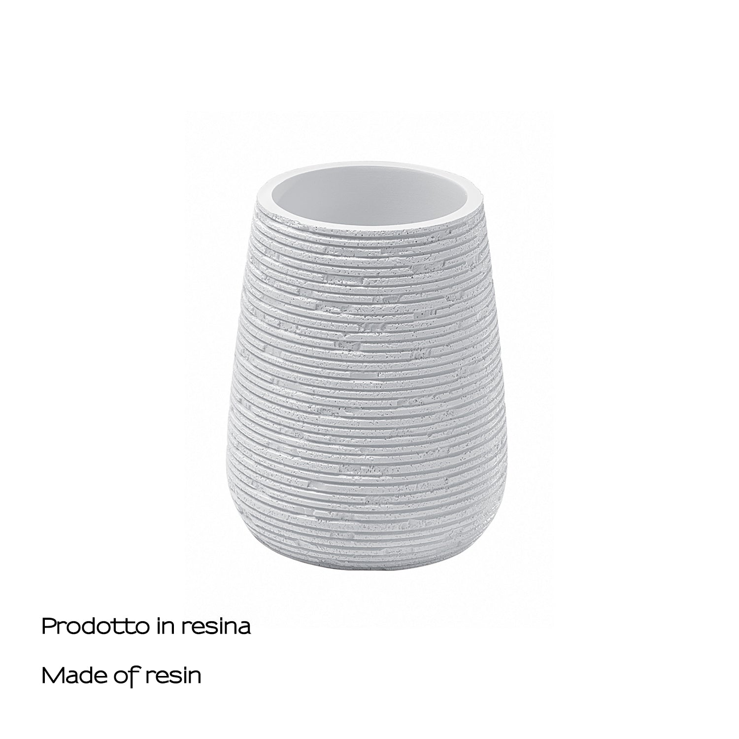 Portaspazzolini da appoggio in resina Gedy serie Gemini - Bianco