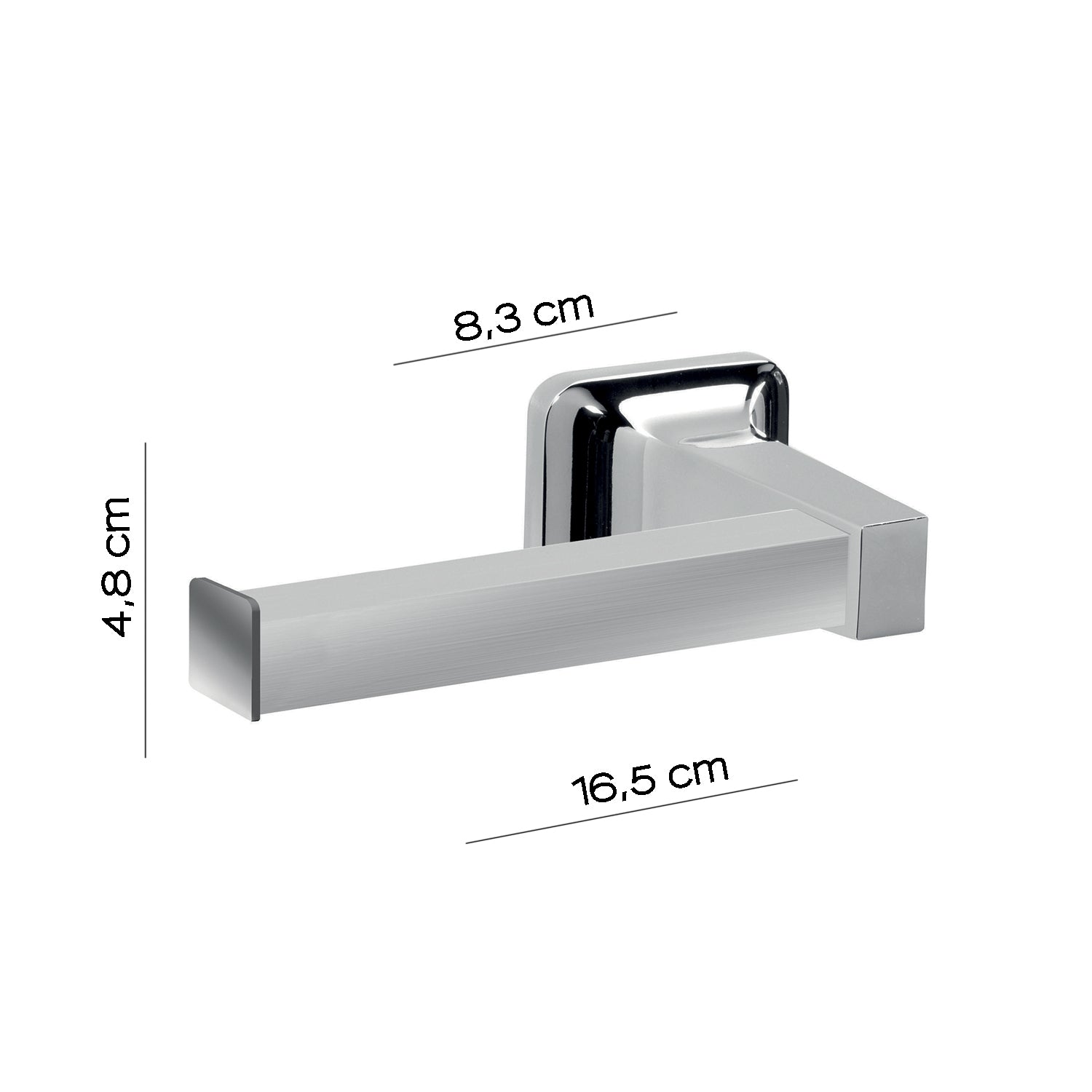 Porta carta igienica in alluminio anodizzato di Gedy serie K2 - Cromato