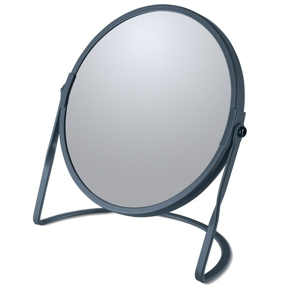 Specchio ingranditore da tavolo su base in acciaio modello Akira colore petrolio opaco