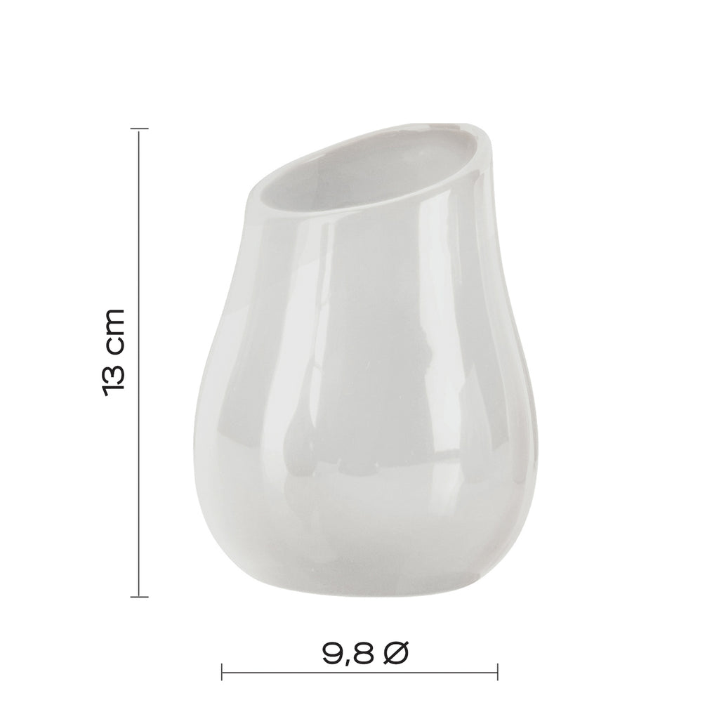 Portaspazzolini in ceramica Gedy modello Azalea - Bianco