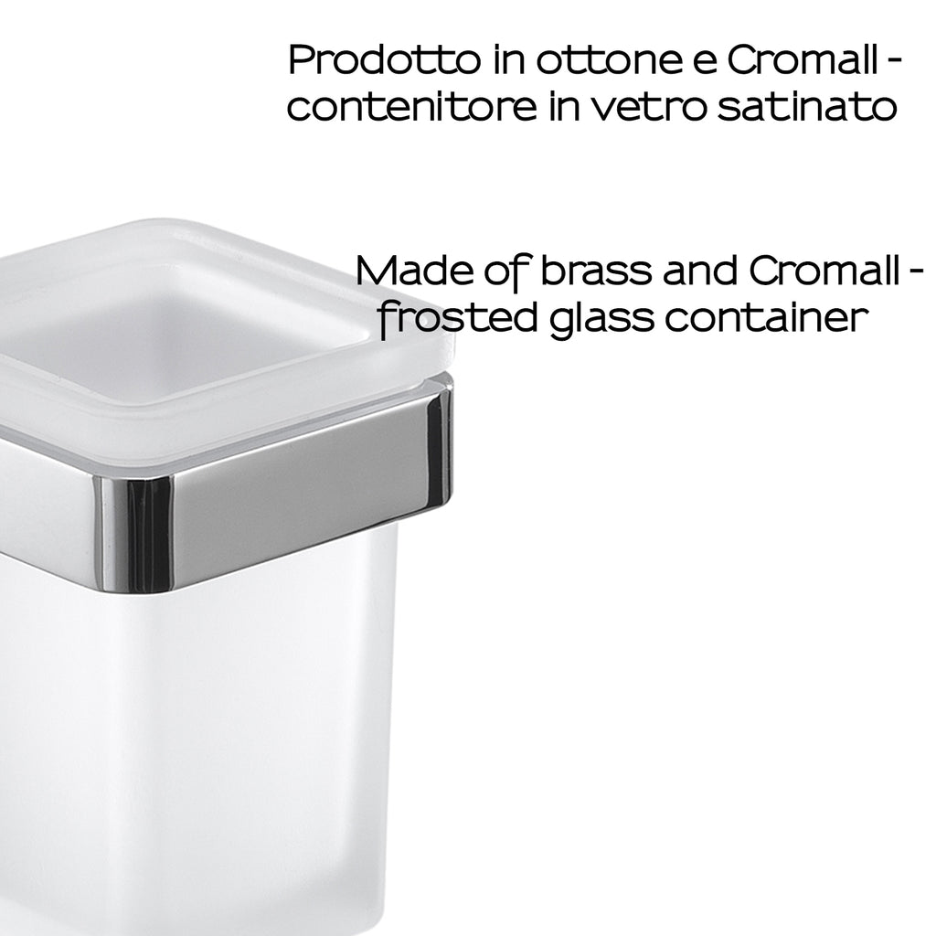 Portaspazzolini in Ottone e Cromall Gedy serie Samoa - Cromato